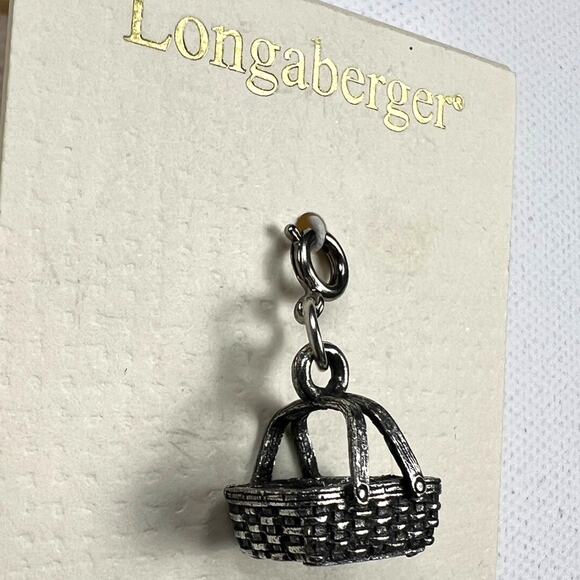 Longaberger Basket Gathering Basket Charm Antiqued Silver Tone NEW - Picture 2 of 7